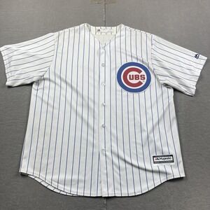 Chicago Cubs Majestic Jersey Mens XL White Pinstripe MLB Baseball John Lackey 41